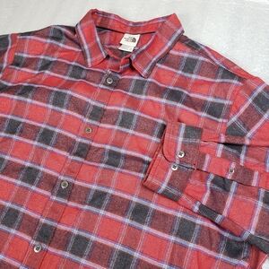 The North Face Red and Black Plaid Button-Down Shirt
